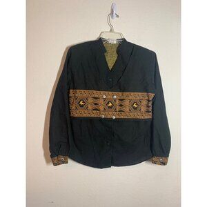 Vintage Roper Button Up Shirt Vest 90s Horses Rodeo Rustic Western Sz Medium